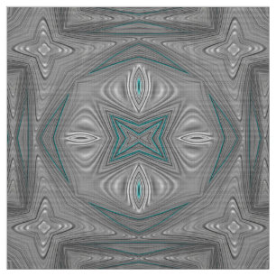 3D! Zilvergrijs Wit Turkoois ~ Stof