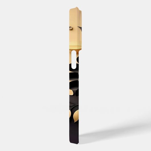 3D zwart en gouden bloemen Case-Mate iPhone Case (Achterkant / Rechts)