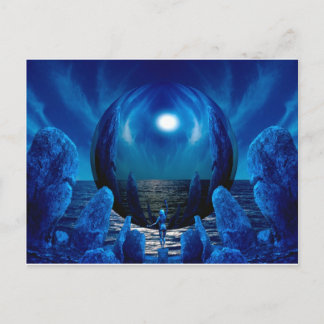 3de art blue briefkaart