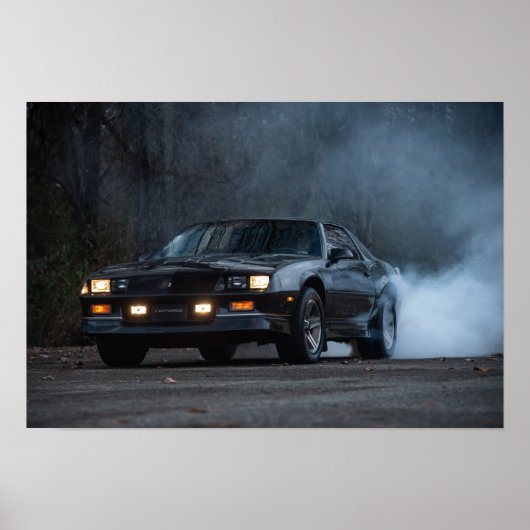 3de gen Camaro IROC-Z burnout Poster (Voorkant)