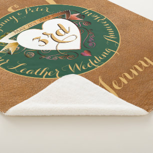 3de Jubileum Leder Afbeelding Sherpa Sherpa Deken