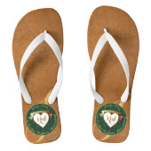 3de Jubileum Leder Afbeelding Teenslippers (Voetbed)