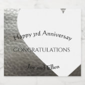 3de Jubileum, leder Jubileum Sparkling Wijnetiket (Enkel label)