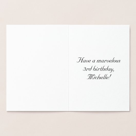 3de verjaardag: Legant,  Manuscript; de Naam van d Folie Kaarten (Binnen)