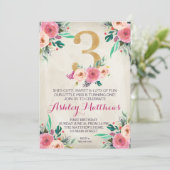 3e anniversaire 3e belle Invitation florale, (Debout devant)