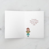 3e Anniversaire Fille chantant Bonne carte d'anniv (Intérieur)