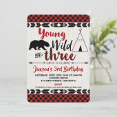 3e anniversaire invitation garçon sauvage trois ou (Debout devant)