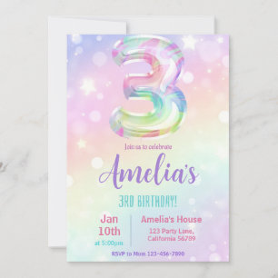 3e anniversaire Invitation Girl 3e anniversaire Fê