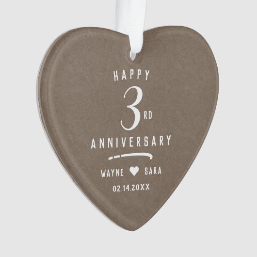 3e anniversaire Mariage en cuir beige (devant)