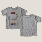 3e anniversaire Train Railroad Thème 3 ans Enfants (Design Recto & Verso)