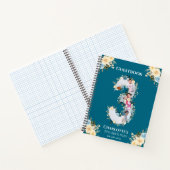 3e anniversaire Turquoise Fleur Photo Jaune Livre (Intérieur)