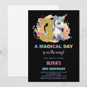 3e anniversaire Unicorn Anniversaire Invitations (Devant / Derrière)