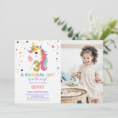 3e anniversaire Unicorn Anniversaire Invitations a (Debout devant)