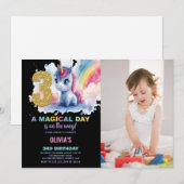 3e anniversaire Unicorn Anniversaire Invitations p (Devant / Derrière)