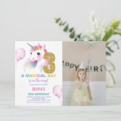 3e anniversaire Unicorn Anniversaire Invitations p (Debout devant)