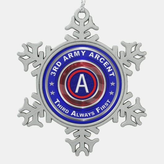 3e ARCENT Tin Sneeuwvlok Ornament (Voorkant)