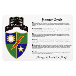 3e bataljon - 75e Ranger met Tab Magnet 4x6 Magneet