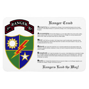 3e Bataljon - 75e Ranger Regiment Magnet 4x6 Magneet