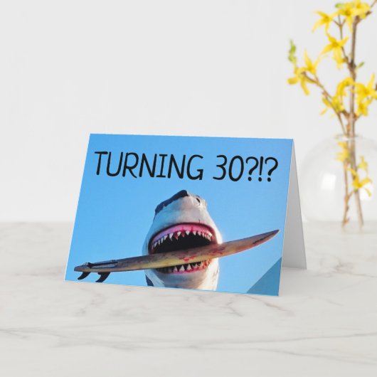 3E BIRTHDAAGSE KILLER SHARK WENSKAARTEN KAART (Gele Bloem)