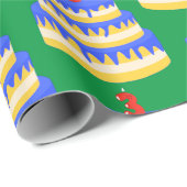 3e Birthday Blue Cake Cadeaupapier (Rol Hoek)