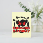 3e Bowling Verjaardag Tshirts en geschenken Briefkaart (Staand voorkant)