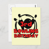 3e Bowling Verjaardag Tshirts en geschenken Briefkaart (Voorkant / Achterkant)