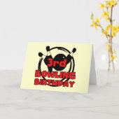 3e Bowling Verjaardag Tshirts en geschenken Kaart (Gele Bloem)