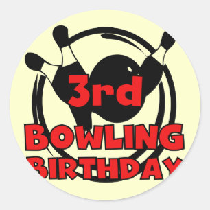 3e Bowling Verjaardag Tshirts en geschenken Ronde Sticker