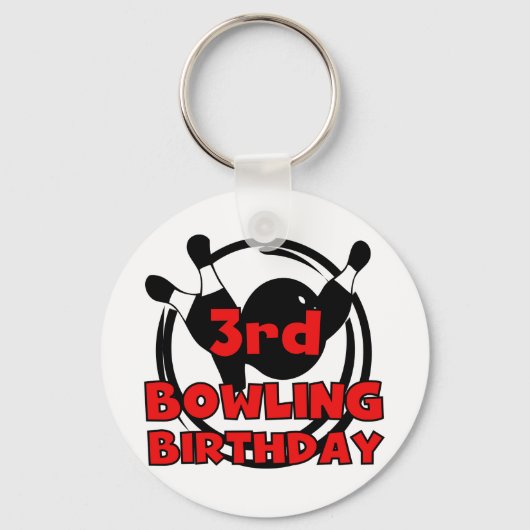3e Bowling Verjaardag Tshirts en geschenken Sleutelhanger (Voorkant)