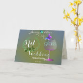 3e bruiloft Jubileum Jade en Glass Kaart (Gele Bloem)