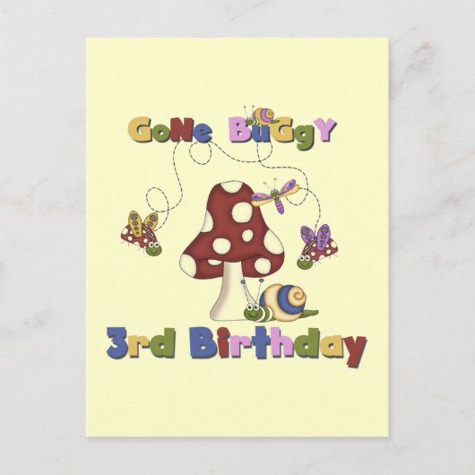 3e Bug Verjaardag Tshirts en geschenken Briefkaart (Voorkant)