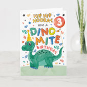 3e carte d'anniversaire Dinosaur | Dinosaure impri (Devant)