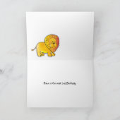3e carte d'anniversaire - Lion (Intérieur)