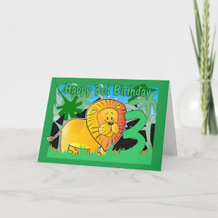 3e carte d'anniversaire - Lion