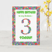 3e carte d'anniversaire pour Godson, Bright et Bub (Fleur jaune)