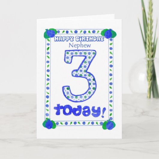 3e carte d'anniversaire pour un Nephew (Devant)