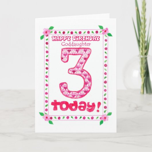 3e carte d'anniversaire pour une Godgirl (Devant)