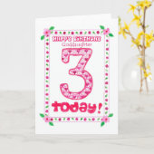 3e carte d'anniversaire pour une Godgirl (Fleur jaune)