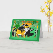3e carte d'anniversaire - Tiger (Fleur jaune)