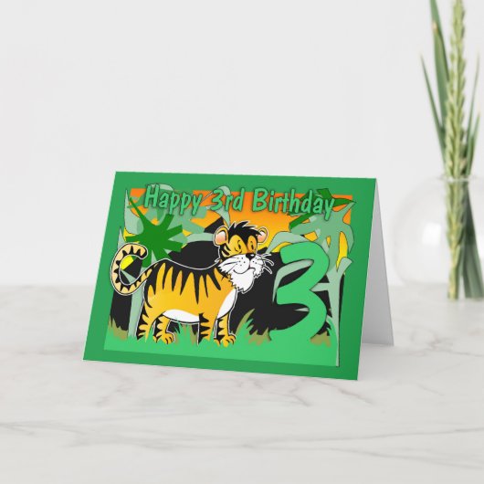 3e carte d'anniversaire - Tiger (Devant)