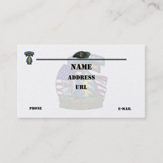3e carte de visite flash de patch des forces spéci (Devant)