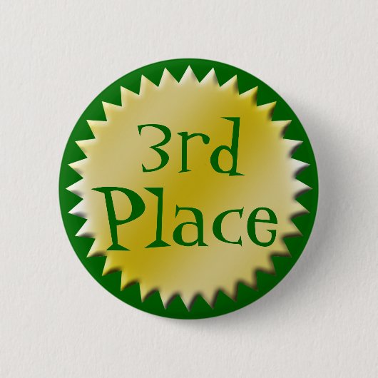 3e Derde Plaats Award Button,  Ronde Button 5,7 Cm (Voorkant)