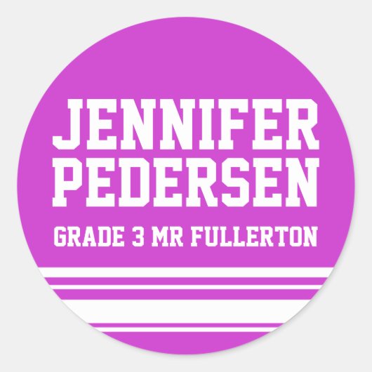 3e école de niveau scolaire nom id autocollant vio (Devant)