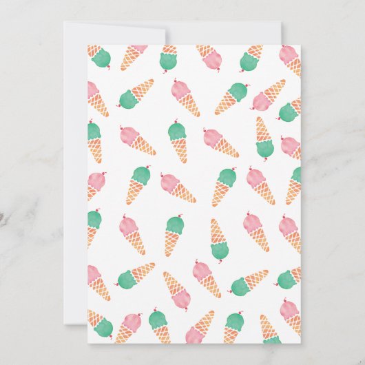 3e fête d'anniversaire | invitation à la crème gla (Dos)