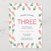 3e fête d'anniversaire | invitation à la crème gla (Devant / Derrière)