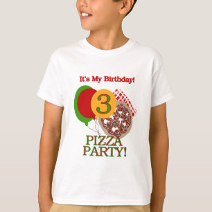 3e fête de pizza Tshirts et cadeaux d'anniversaire