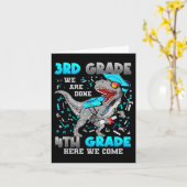 3e Graad Afstuderen Dinosaurus T-rex 4e Graad Hier Kaart (Gele Bloem)