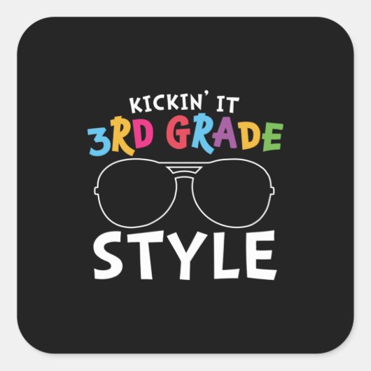 3e graad leraar derde graad stijl vierkante sticker (Voorkant)