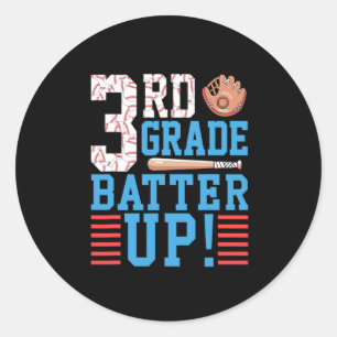 3e graad terug naar school 3e graad Batter omhoog Ronde Sticker
