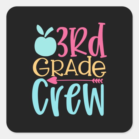 3e graad vierkante sticker (Voorkant)